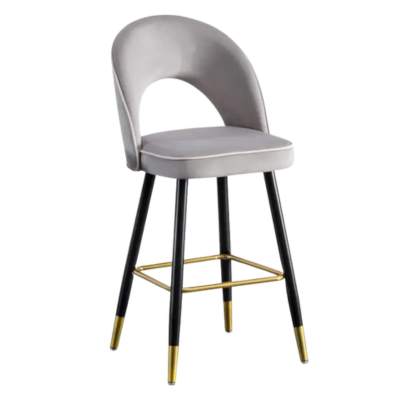 Ghế đảo bếp chân sắt cố định nệm da tựa lưng: SG - B252 - $hienthicat
